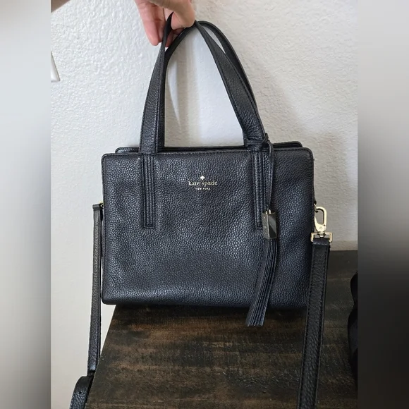 Kate Spade Grey Street Dominque Black Satchel with Gold Accents - Picture 4 of 12